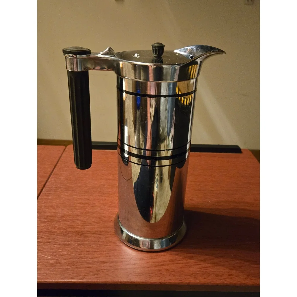 Vintage Sunbeam Chrome‎ Coffee Server Pitcher Art Deco Chicago Flexible Shaft Co